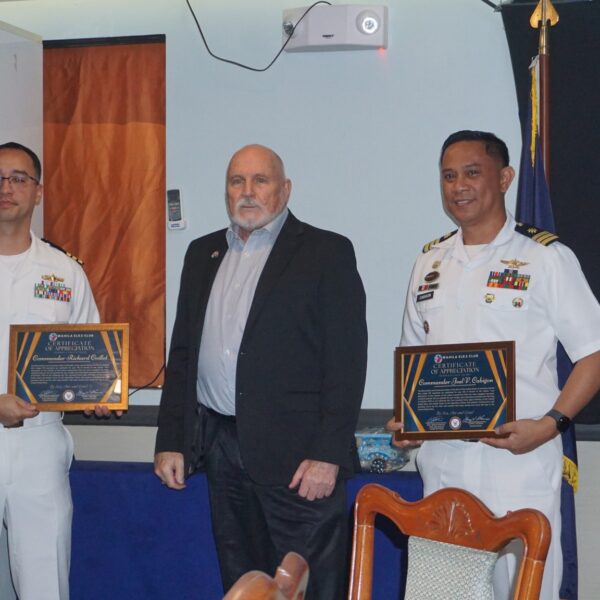 GOH Commander Richard Coillot and Guest Speaker Commander Joel V. Cabigon with our Exalted Ruler Larry Thomas