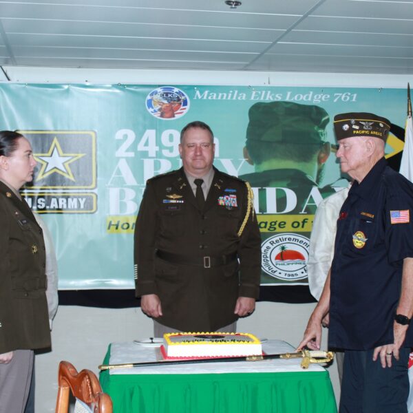 MSG Emily Shaw, Colonel Edward Evans, Veterans Chairman PER Ted Davis and ENF Chairman PER Aaron Key II 249th United States Army Birthday Celebration